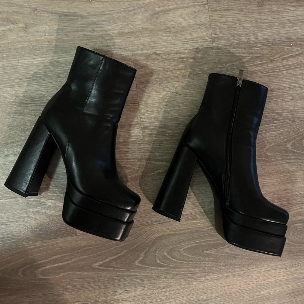 Black platform boots